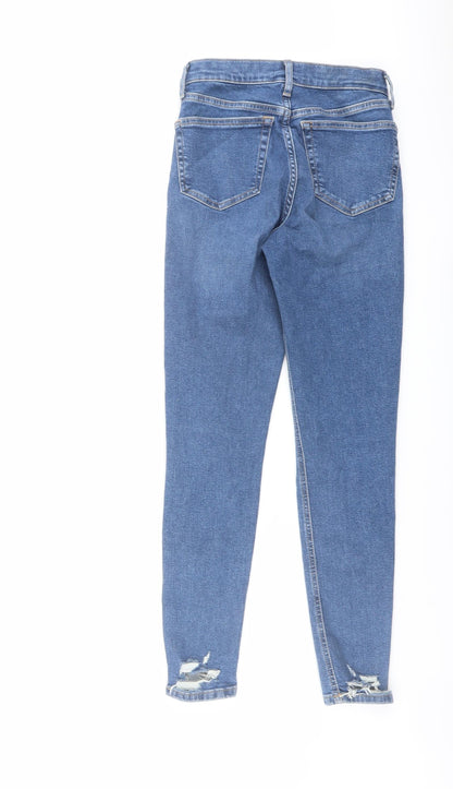 Topshop Womens Blue Cotton Skinny Jeans Size 26 in L32 in Regular Button