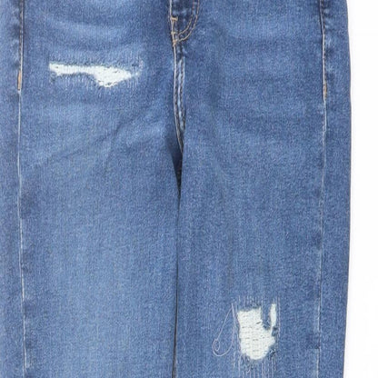 Topshop Womens Blue Cotton Skinny Jeans Size 26 in L32 in Regular Button