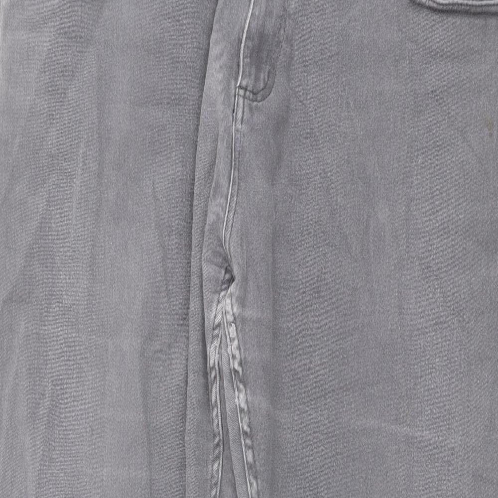 Denim & Co. Mens Grey Cotton Straight Jeans Size 38 in L30 in Regular Button