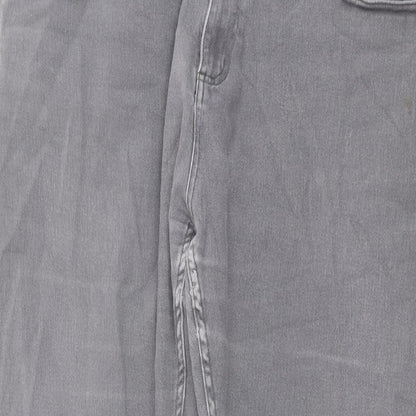 Denim & Co. Mens Grey Cotton Straight Jeans Size 38 in L30 in Regular Button