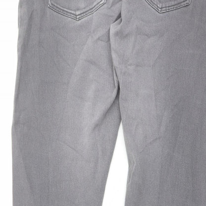 Denim & Co. Mens Grey Cotton Straight Jeans Size 38 in L30 in Regular Button