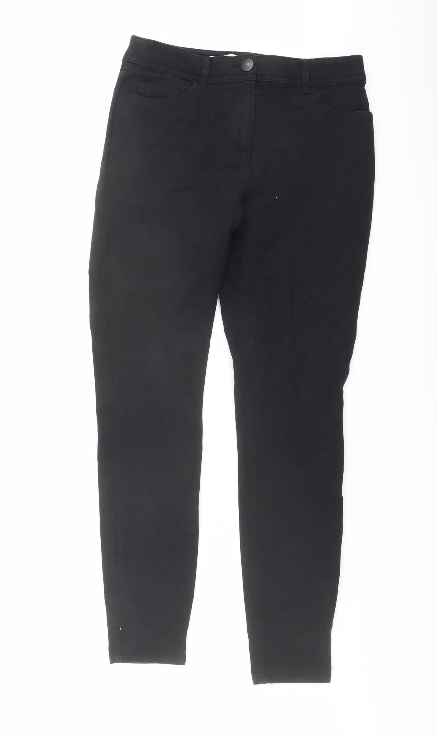 TU Womens Black Cotton Skinny Jeans Size 10 L27 in Regular Button