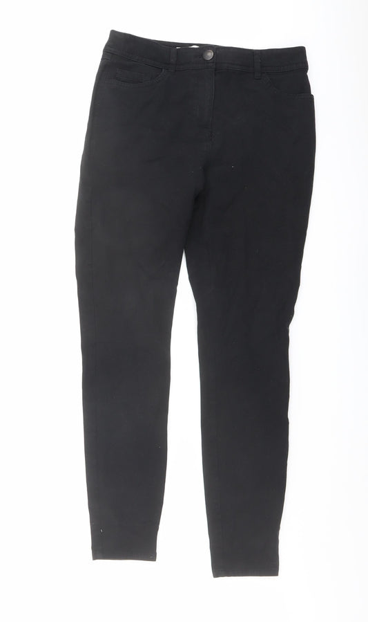 TU Womens Black Cotton Skinny Jeans Size 10 L27 in Regular Button