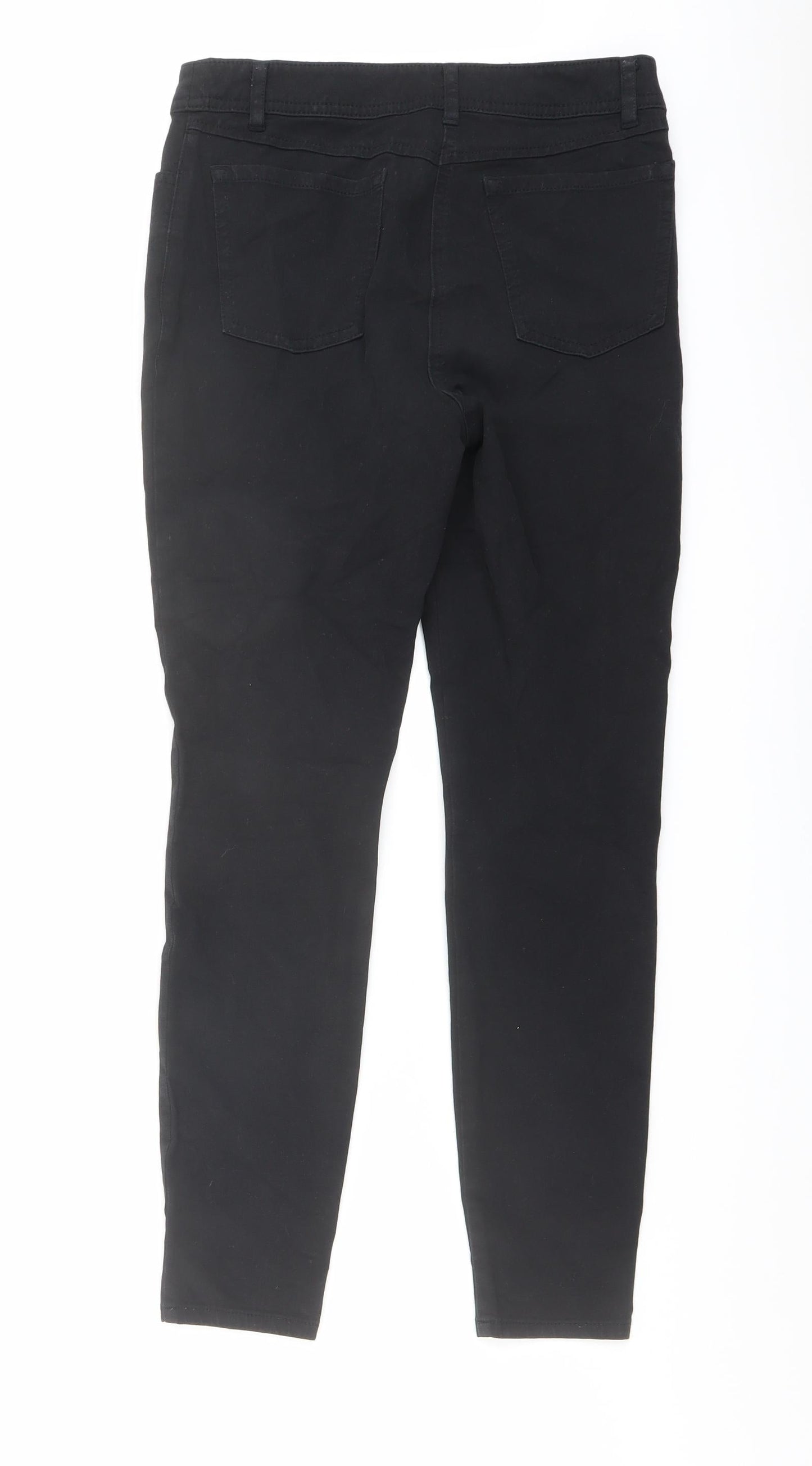 TU Womens Black Cotton Skinny Jeans Size 10 L27 in Regular Button