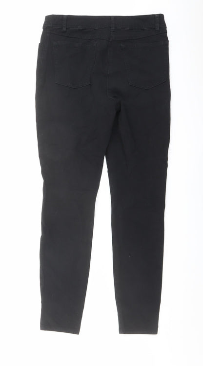 TU Womens Black Cotton Skinny Jeans Size 10 L27 in Regular Button