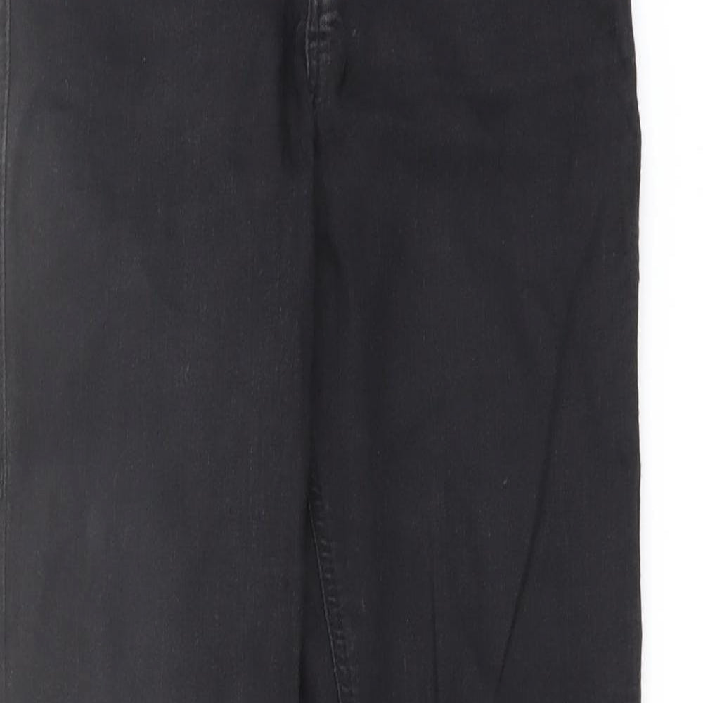 Topshop Womens Black Cotton Skinny Jeans Size 28 in L32 in Regular Button