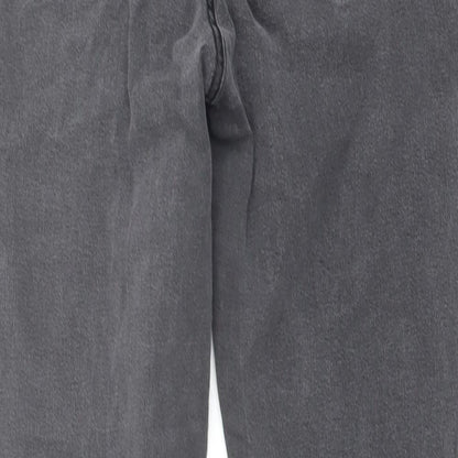 Denim & Co. Womens Grey Cotton Skinny Jeans Size 14 L26 in Regular Button