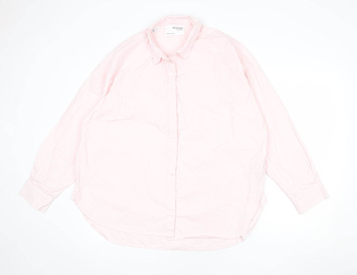 Womens UK Size 14 Selected Femme Pink Basic Button-Up