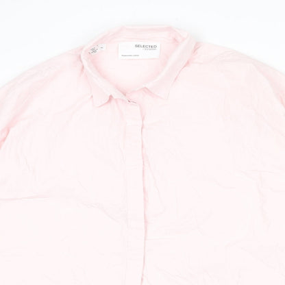 Womens UK Size 14 Selected Femme Pink Basic Button-Up