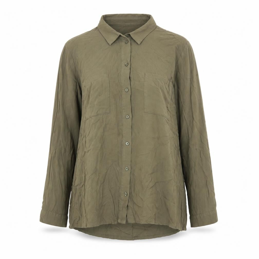 Womens UK Size 12 Divided by H&M Green Basic Button-Up