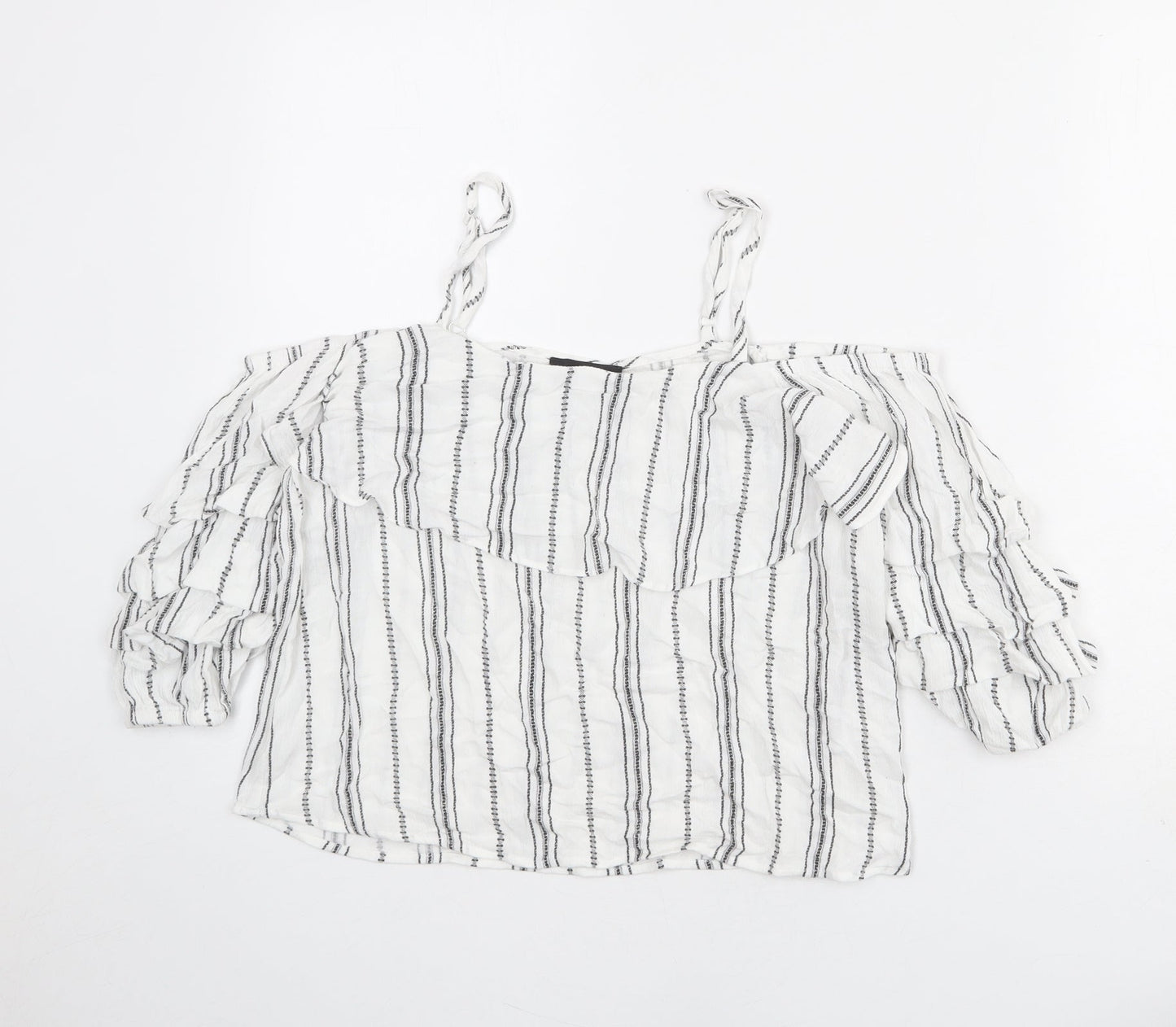 Womens UK Size 10 New Look White Basic Blouse