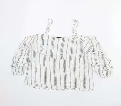 Womens UK Size 10 New Look White Basic Blouse