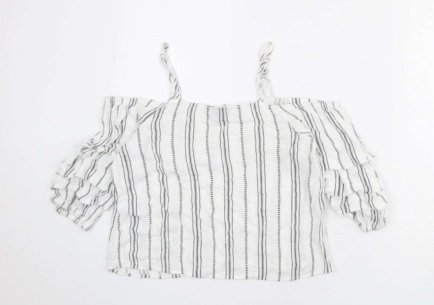Womens UK Size 10 New Look White Basic Blouse