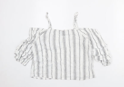 Womens UK Size 10 New Look White Basic Blouse