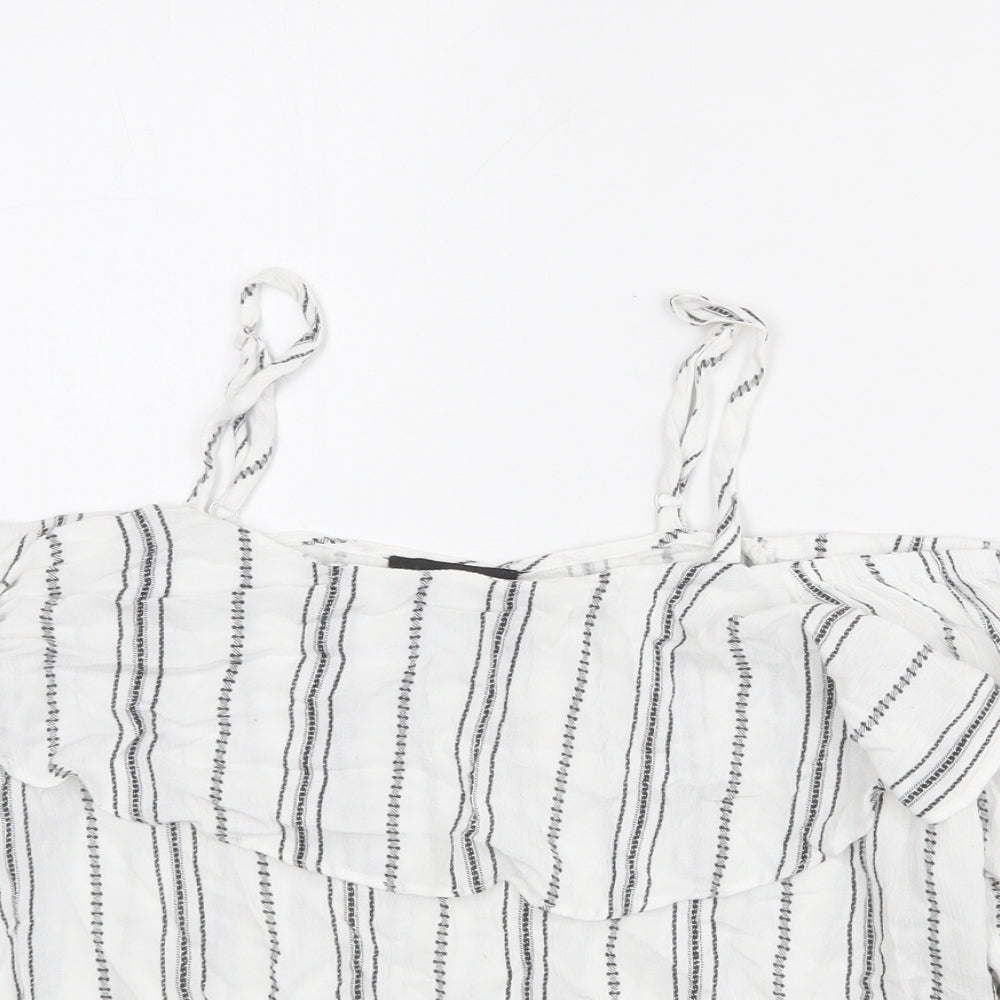 Womens UK Size 10 New Look White Basic Blouse