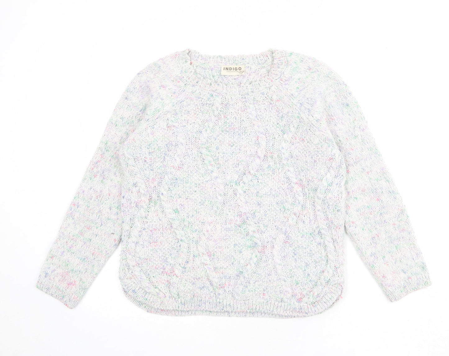 Indigo Womens Multicoloured Round Neck Acrylic Pullover Jumper Size 12