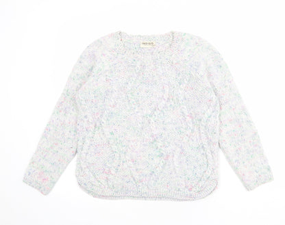 Indigo Womens Multicoloured Round Neck Acrylic Pullover Jumper Size 12