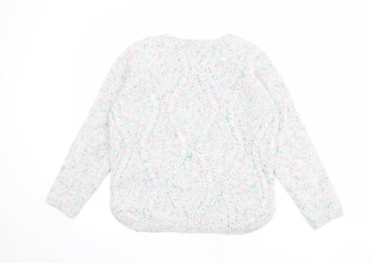 Indigo Womens Multicoloured Round Neck Acrylic Pullover Jumper Size 12