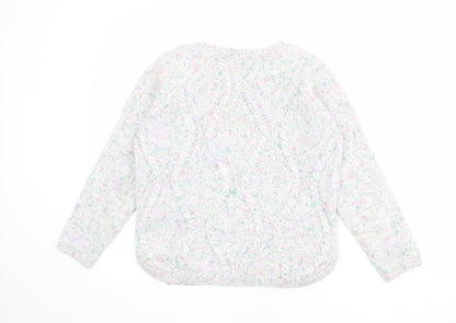 Indigo Womens Multicoloured Round Neck Acrylic Pullover Jumper Size 12