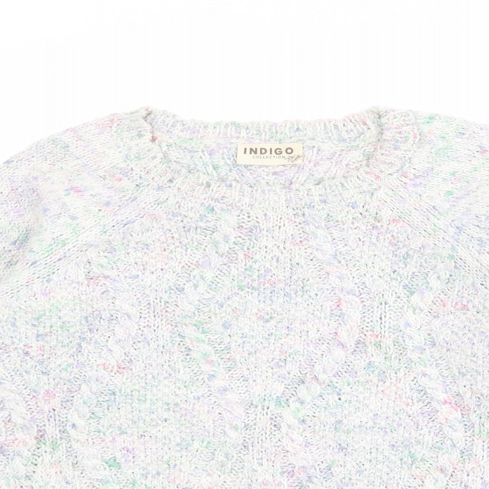 Indigo Womens Multicoloured Round Neck Acrylic Pullover Jumper Size 12
