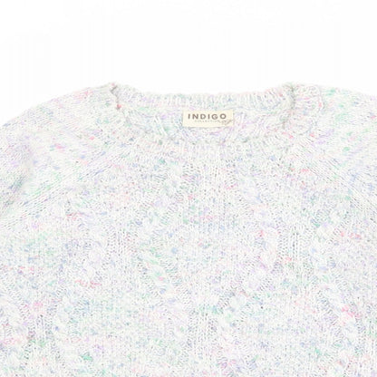 Indigo Womens Multicoloured Round Neck Acrylic Pullover Jumper Size 12