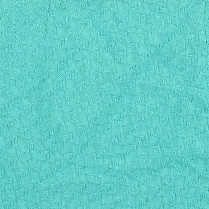 Marks and Spencer Womens Green Geometric Wool A-Line Skirt Size 8 Zip