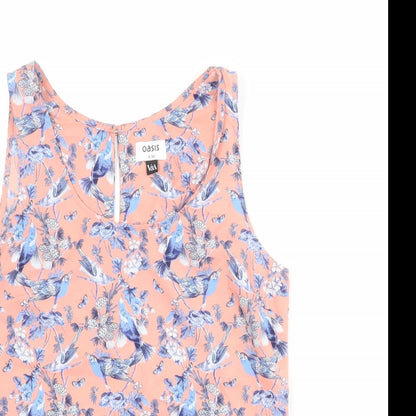 Womens UK Size 8 Oasis Pink Basic Tank