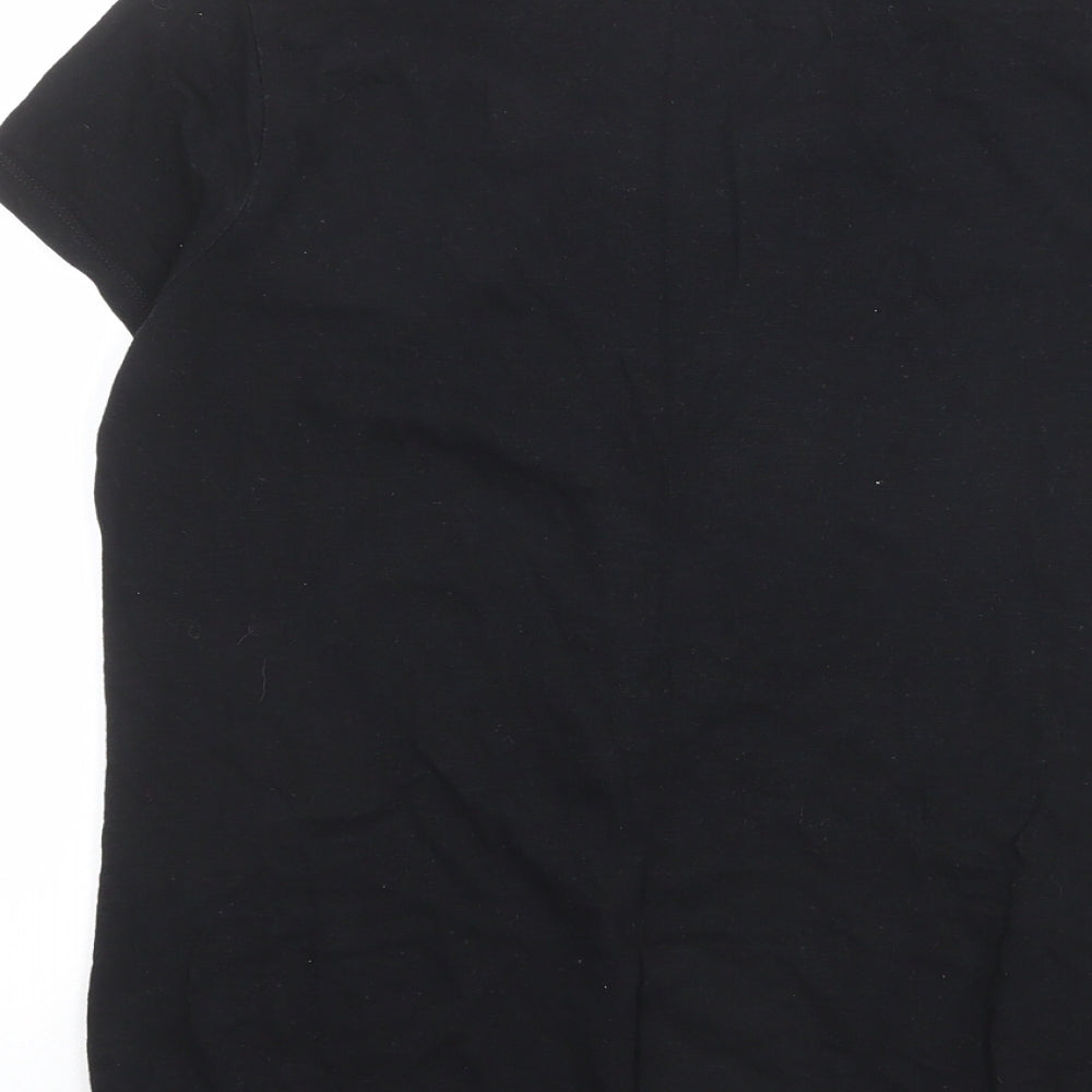 NEXT Womens Black 100% Cotton Basic T-Shirt Size 12 Boat Neck