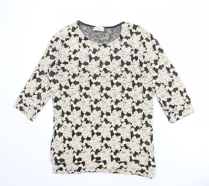 Womens UK Size 10 NEXT Beige Basic Blouse