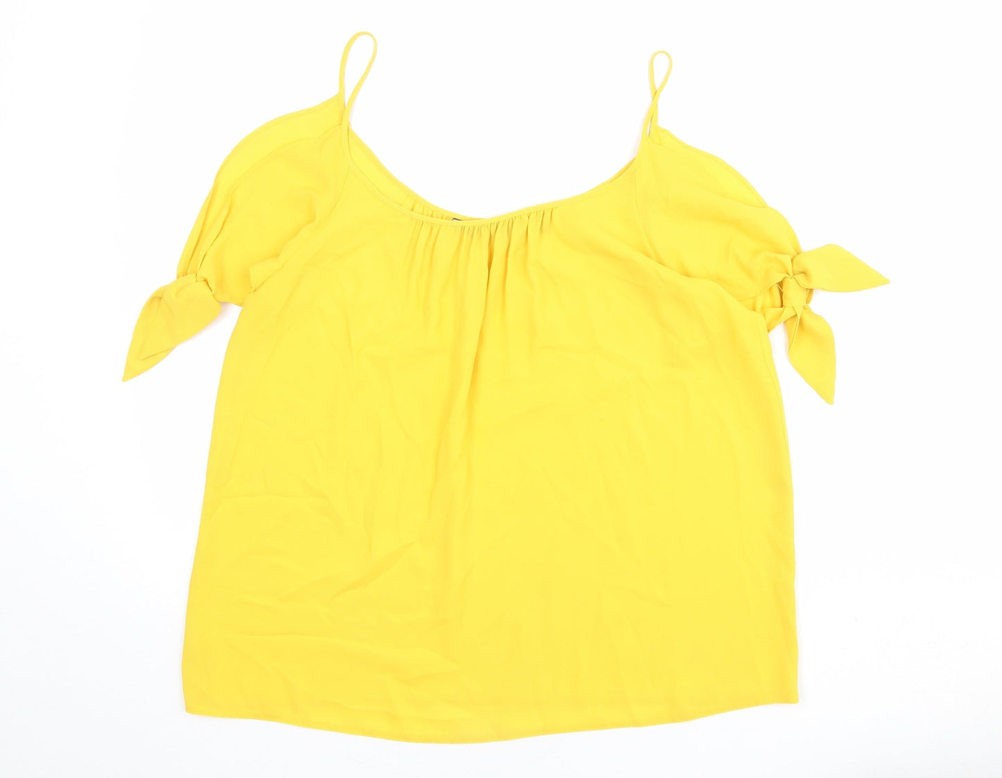 Womens UK Size 12 Dorothy Perkins Yellow Basic Blouse