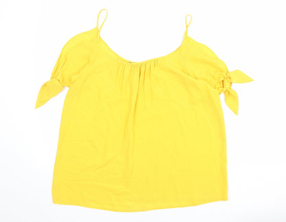 Womens UK Size 12 Dorothy Perkins Yellow Basic Blouse