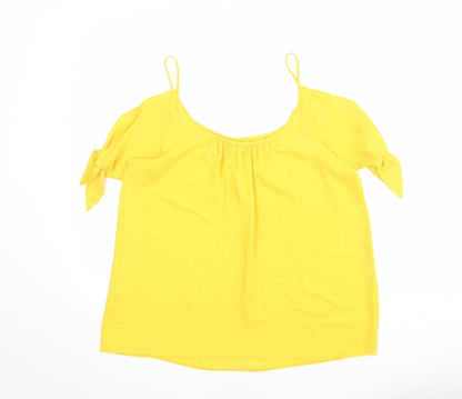 Womens UK Size 12 Dorothy Perkins Yellow Basic Blouse