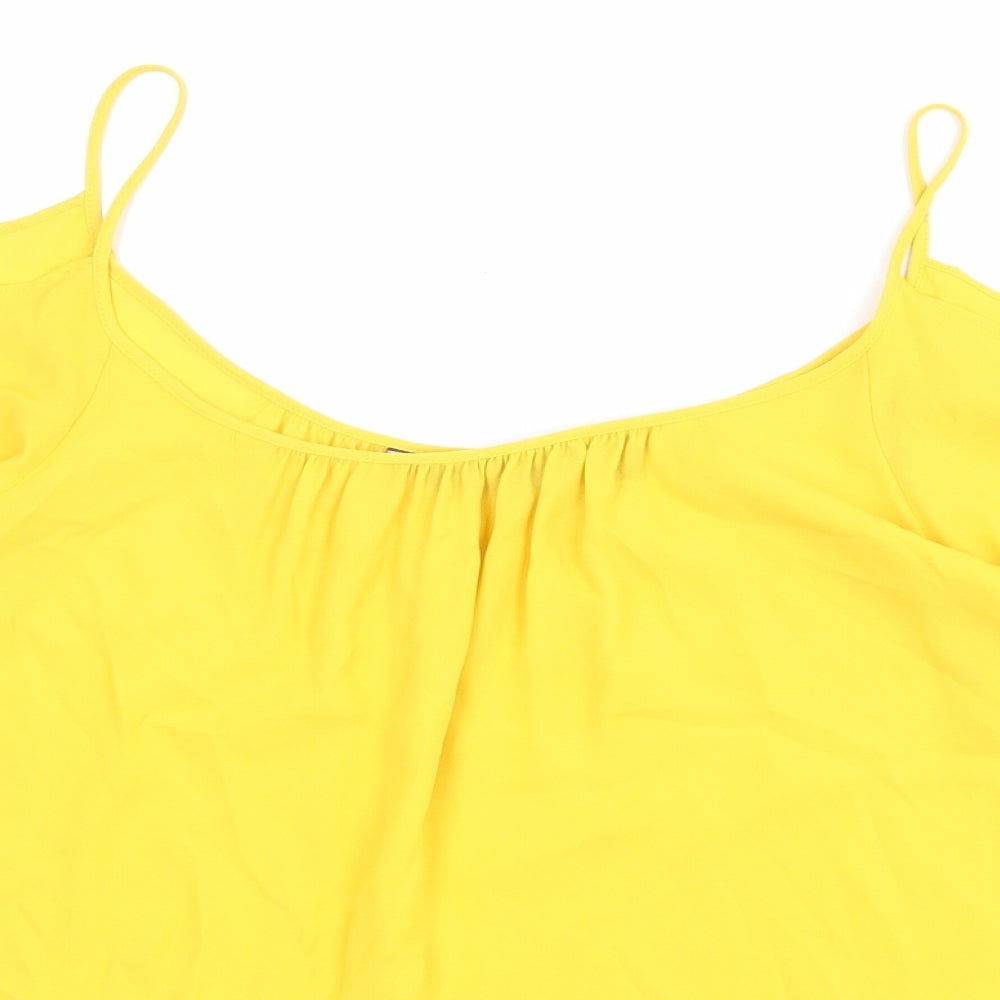 Womens UK Size 12 Dorothy Perkins Yellow Basic Blouse