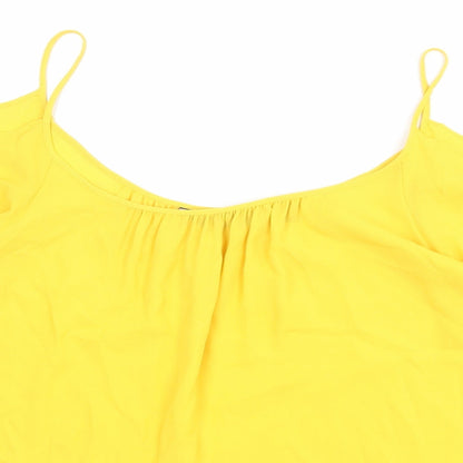 Womens UK Size 12 Dorothy Perkins Yellow Basic Blouse