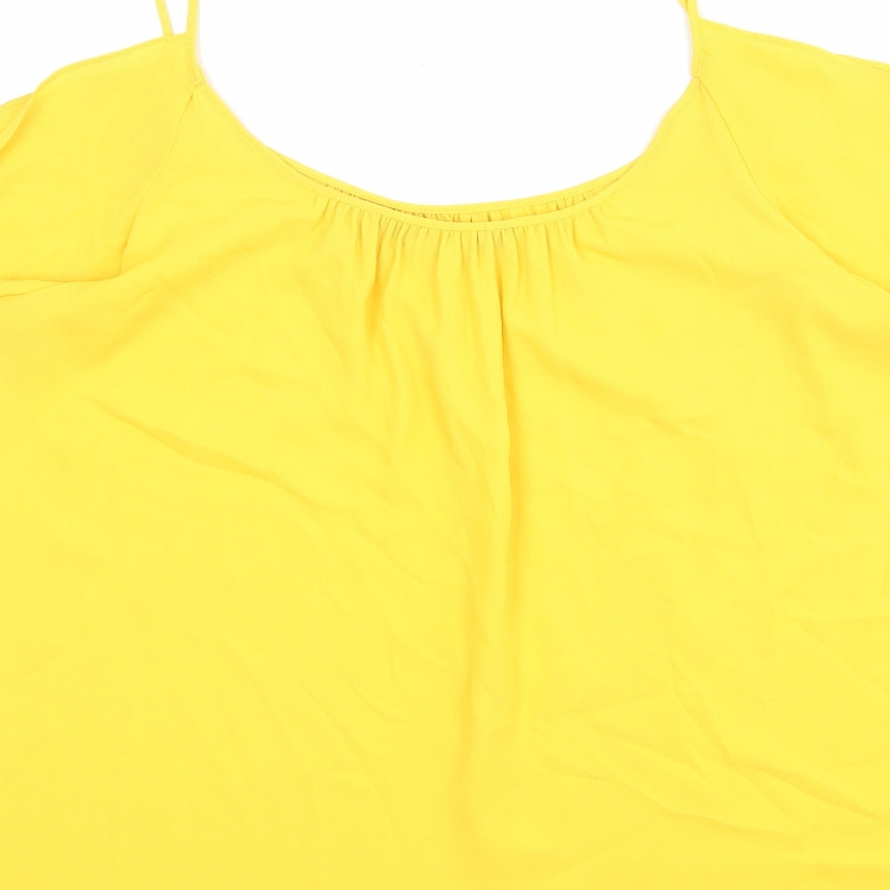 Womens UK Size 12 Dorothy Perkins Yellow Basic Blouse