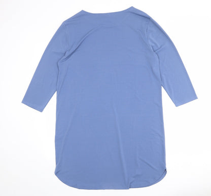 H&M Womens Blue Polyester A-Line Size M Round Neck Pullover