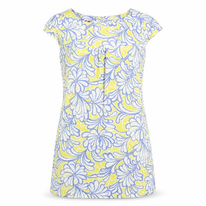 Monsoon Womens Multicoloured Floral Cotton Shift Size 12 Boat Neck Zip