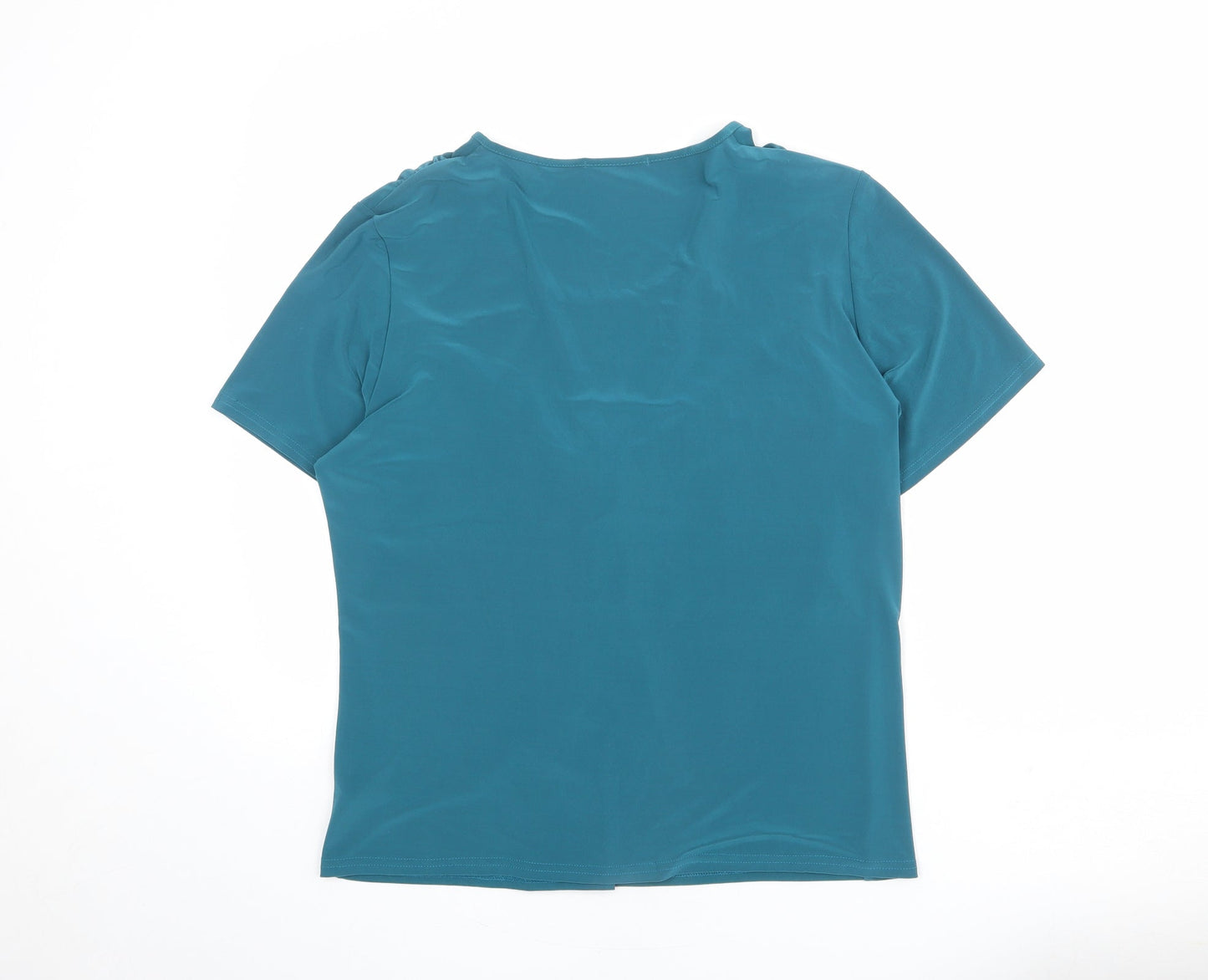 Womens UK Size L BASSINI Blue Basic Blouse