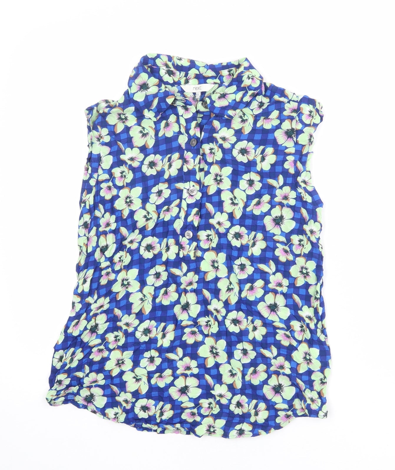 Womens UK Size 6 NEXT Blue Basic Button-Up