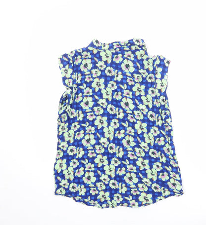 Womens UK Size 6 NEXT Blue Basic Button-Up