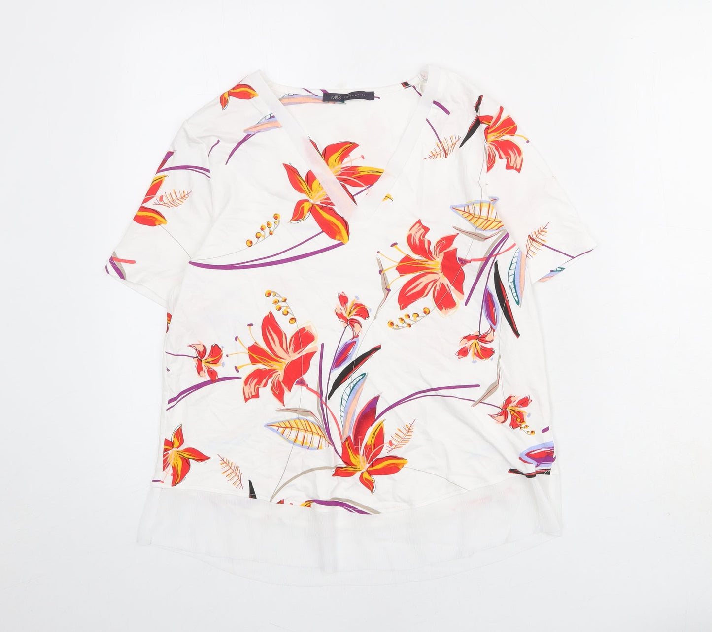 Womens UK Size 10 Marks and Spencer White Basic Blouse