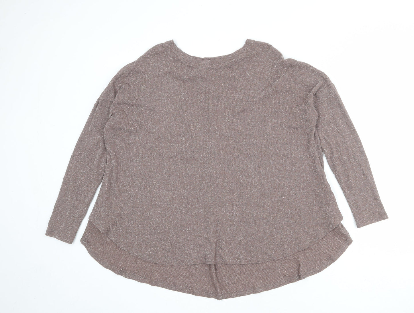 NEXT Womens Brown Round Neck Viscose Pullover Jumper Size 8