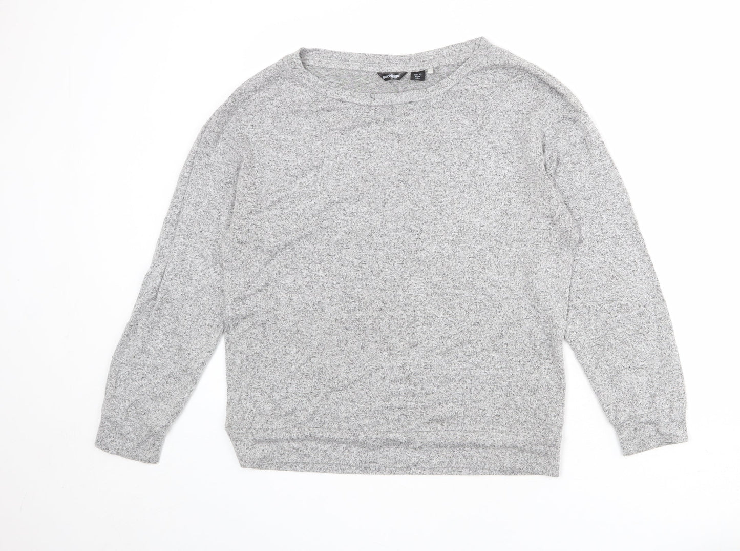 Golddigga Womens Grey Boat Neck Viscose Pullover Jumper Size 12