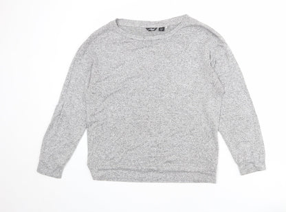 Golddigga Womens Grey Boat Neck Viscose Pullover Jumper Size 12