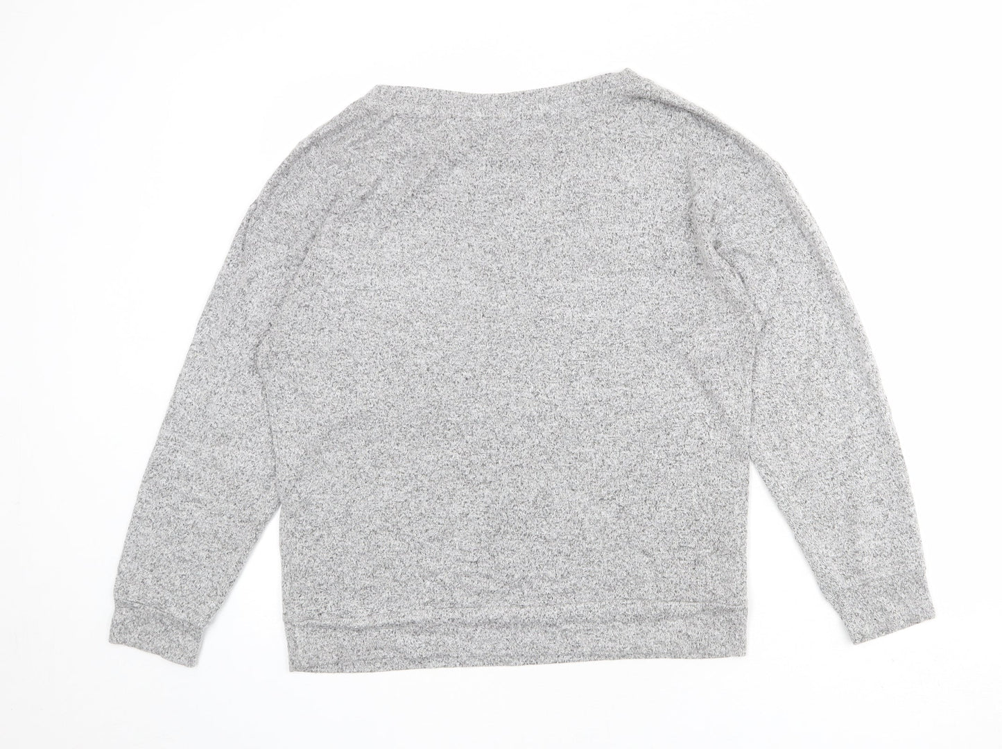 Golddigga Womens Grey Boat Neck Viscose Pullover Jumper Size 12