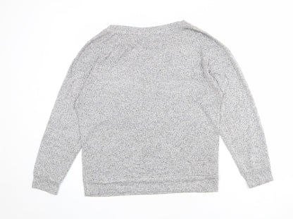 Golddigga Womens Grey Boat Neck Viscose Pullover Jumper Size 12