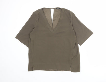 Womens UK Size 10 River Island Green Basic Blouse