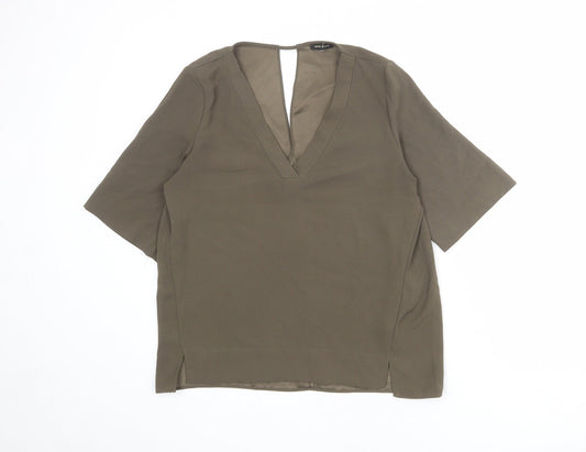 Womens UK Size 10 River Island Green Basic Blouse