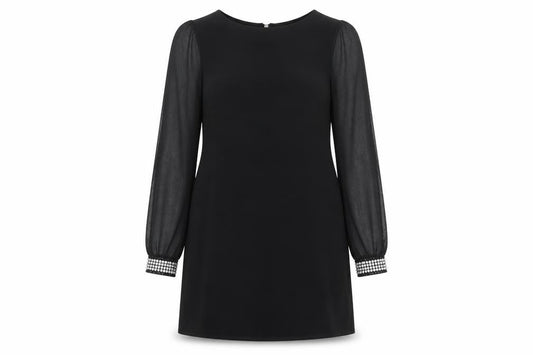 Billie & Blossom Womens Black Polyester A-Line Size 10 Boat Neck Pullover
