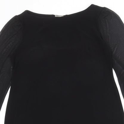 Billie & Blossom Womens Black Polyester A-Line Size 10 Boat Neck Pullover